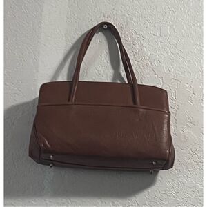 Vintage 50s Handbag The Original Rambler Kadin Brown Pebbled Leather 11x7 purse